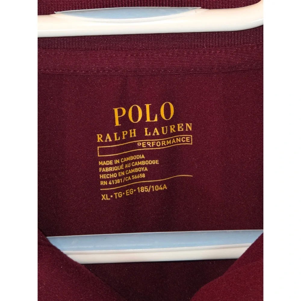 Polo Ralph Lauren Performance Polo Shirt Mens XL Short Sleeve Burgundy Pony Logo